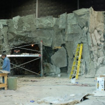 GENERATOR ROOM set - Installation of plaster rock panels