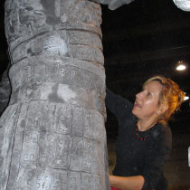 Jet Lee' sculpture, 7 ft high. Sculptors: Lucie Fournier, Tino Petronzio, Nick Petronzio. Sculpted with plasticine, molded and casted in plaster