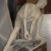 The Haze Eater, 2009 - Clay sculpture prior molding and casting in resin - made for Group exhibition XIB