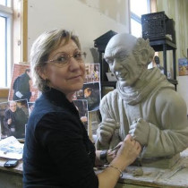 GARGAMEL'S BUST  Sculpted in clay, molded and casted in plaster. Sculpture by Lucie Fournier