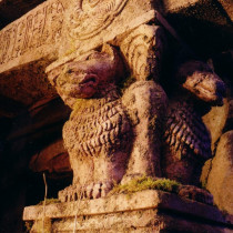 Exterior Temple set - Detail of lions cariatids
