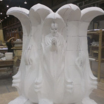 Entrance pilar life-size PROTOTYPE /sculptor Svetoslav Totev. Following step is to mold it, cast it in plaster and assemble