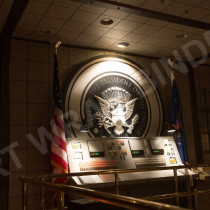 WHITE HOUSE BUNKER - PRESIDENT SEAL Sculpted in sign foam (hard type of urethane), lettering by CNC machine cut out - Picture taken by the on set photographer